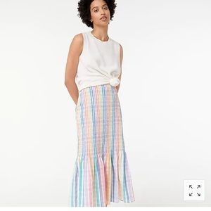 J Crew Plaid Pastel Midi Skirt